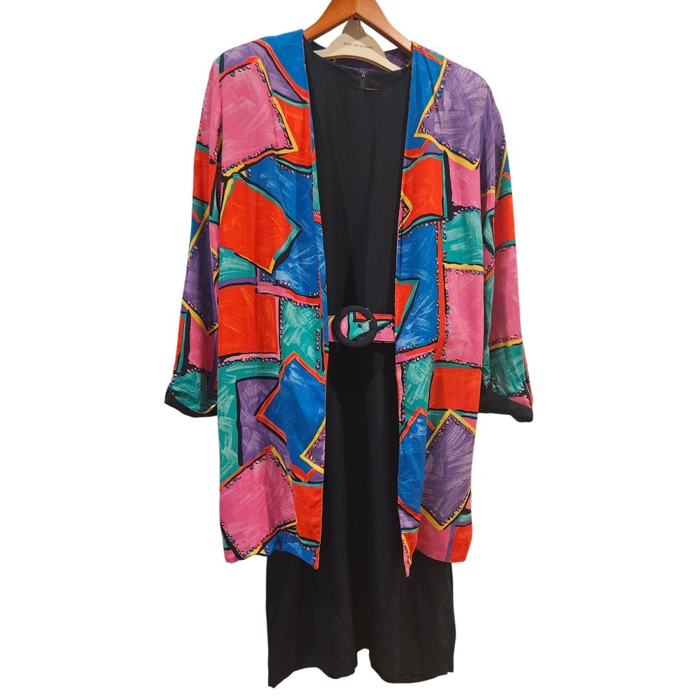 Ms Choice Vintage Midi Outfit Fresh Prince 80's Abstract Lagenlook Y2K Duster